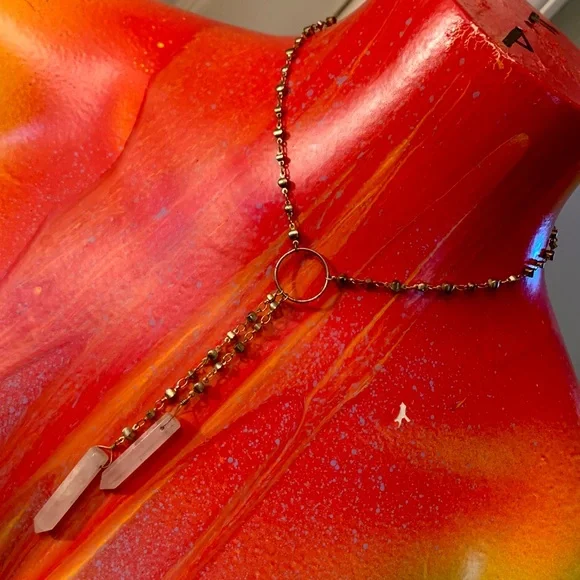 LUNA NORTE 🌙 Rose Quartz Adjustable Love Healing Necklace - Picture 3 of 10